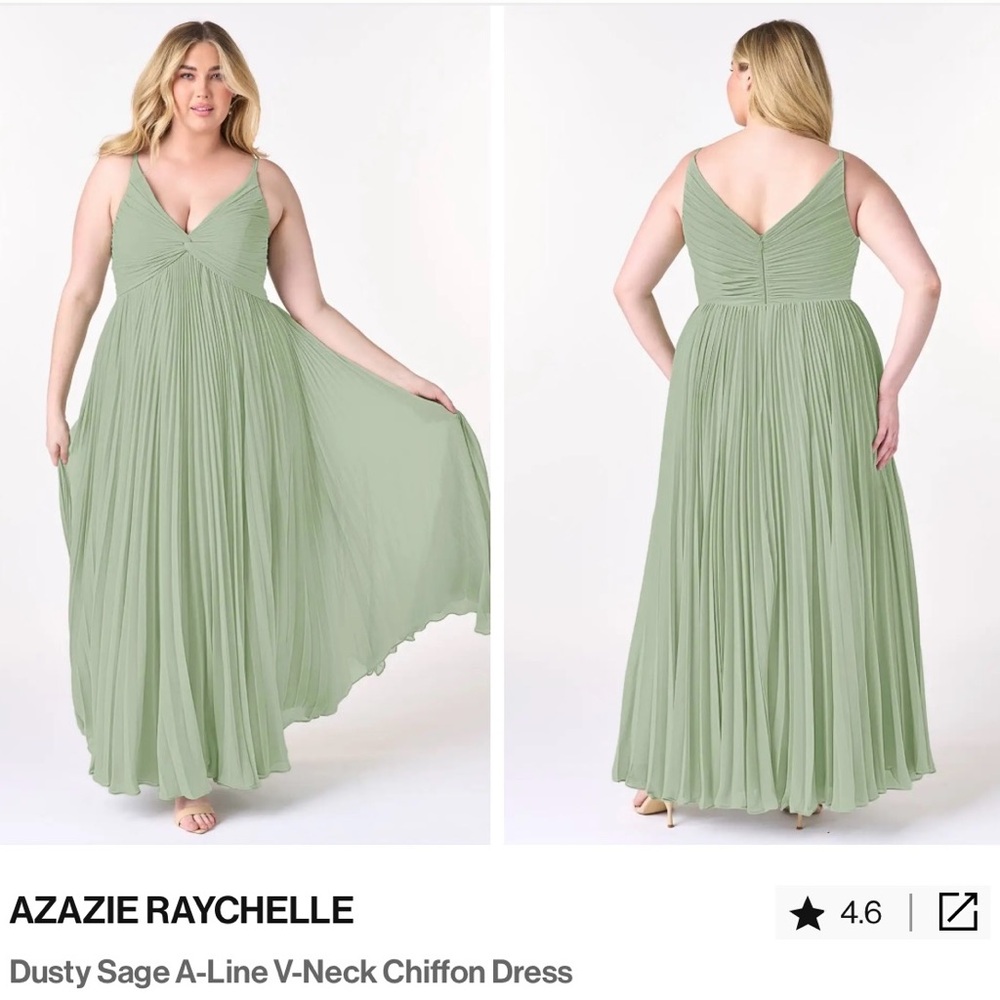 Azazie Green Pleated Maxi Dress for Weddings